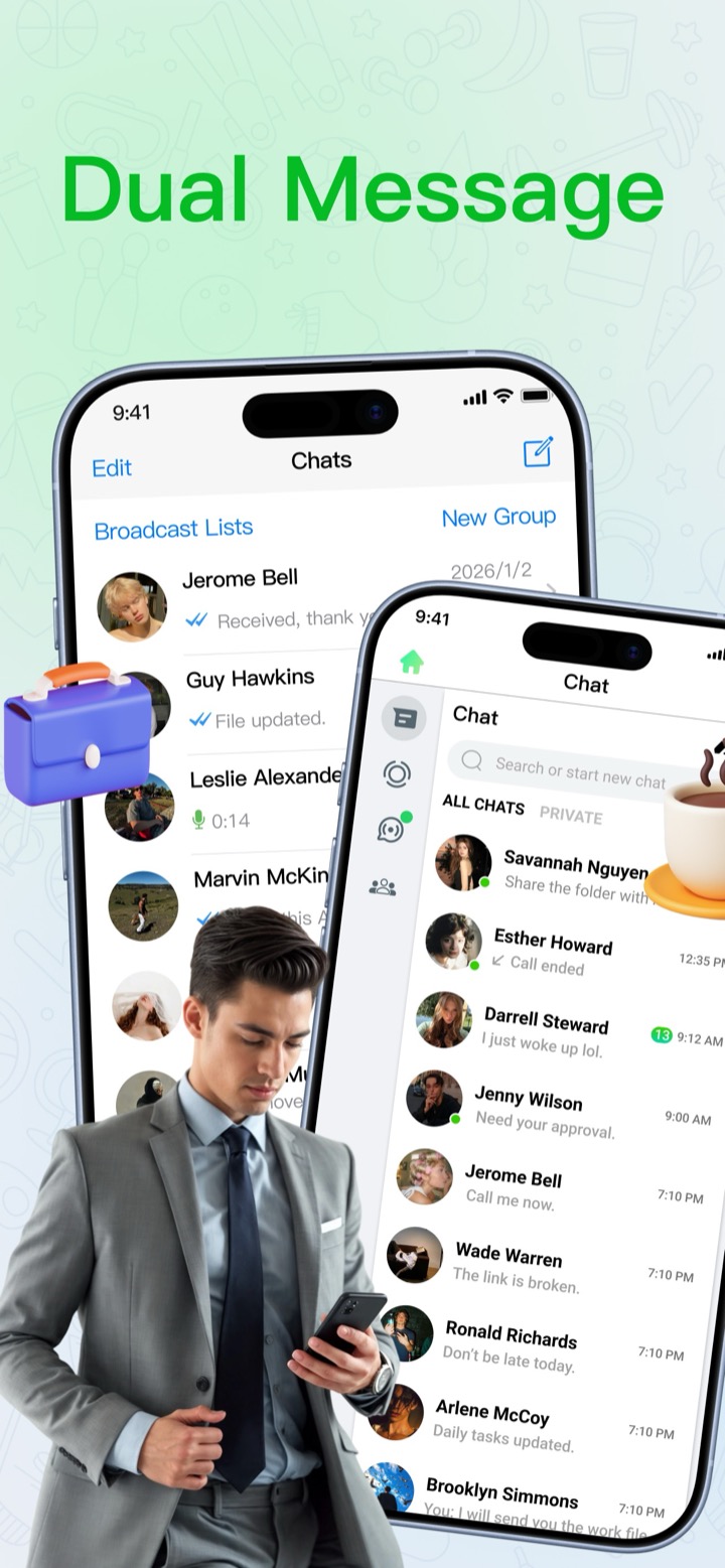 Dual Web Messenger — manage two chat accounts