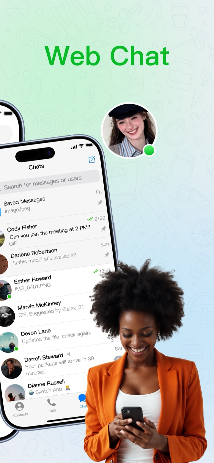 Dual Web Messenger — chat list across accounts